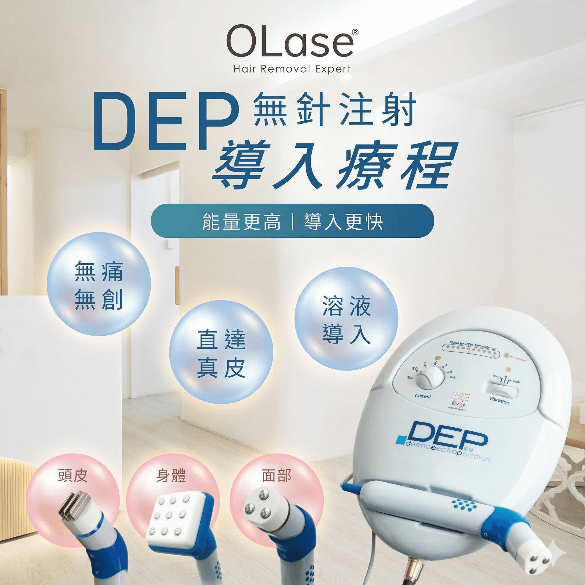 DEP 無針水光運作原理示意圖